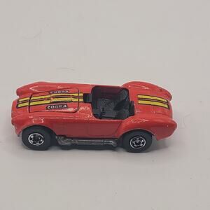 1982 HOT WHEELS Red Shelby Cobra Convertible w/Yellow Racing Stripes Hood Opens